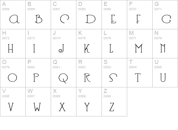 Heberling Casual NF uppercase A-Z preview