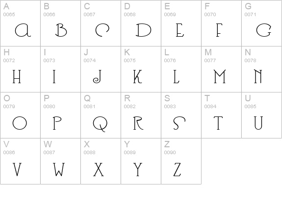 HeberlingCasualNF Medium uppercase A-Z preview