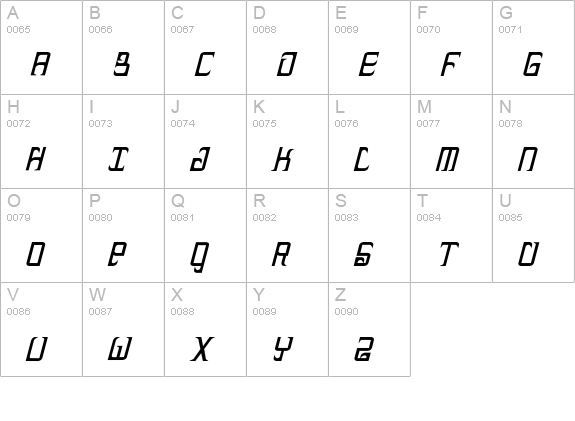 Heckler-BoldItalic uppercase A-Z preview