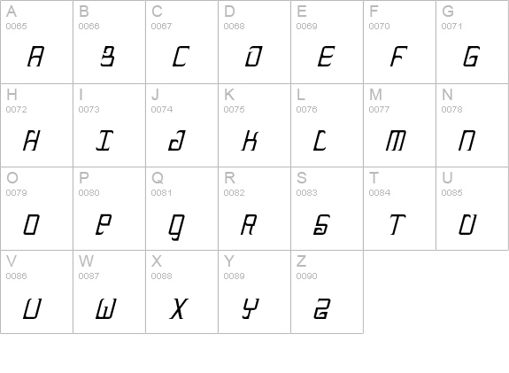 Heckler-RegularItalic uppercase A-Z preview