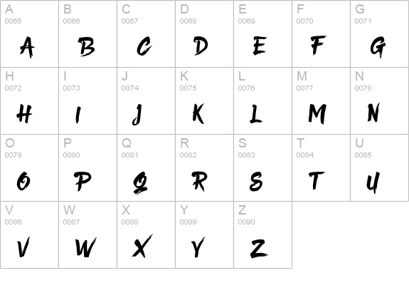 Hefalo Brush  uppercase A-Z preview