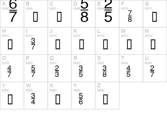 HeFractions uppercase A-Z preview