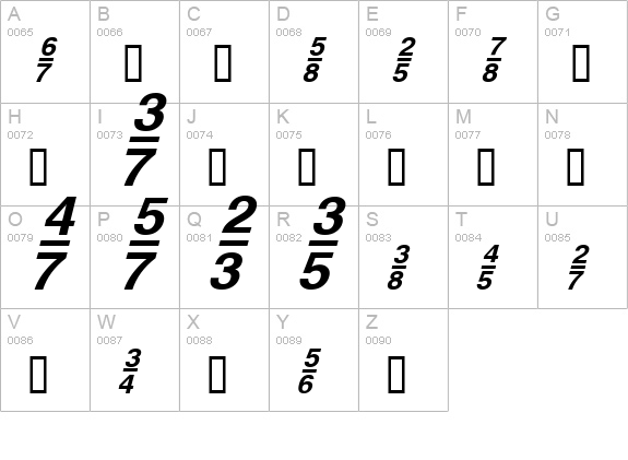HeFractions BoldItalic uppercase A-Z preview