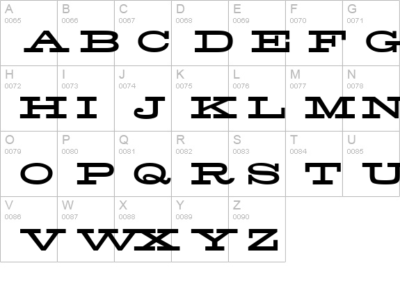 Hefty Regular uppercase A-Z preview