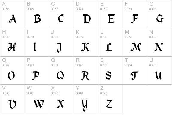 Heidelberg Regular uppercase A-Z preview