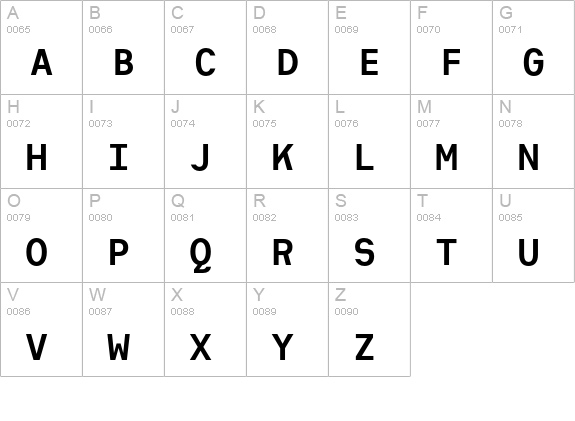 Heimat Mono Bold uppercase A-Z preview
