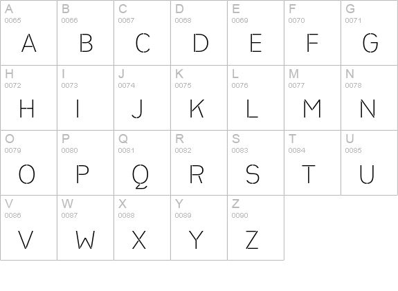 Heimat Stencil ExtraLight uppercase A-Z preview