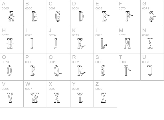 Helena-Outline uppercase A-Z preview
