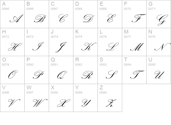HelenaDemiBold uppercase A-Z preview