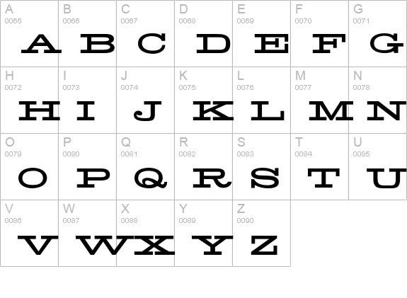 Helenic-Ext uppercase A-Z preview