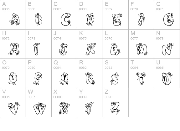 Helium Heaven uppercase A-Z preview