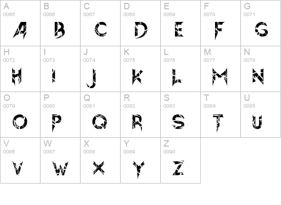 Hellion Roots uppercase A-Z preview