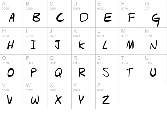 Hello Brady! uppercase A-Z preview