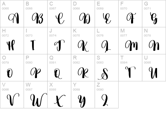 Hello Calligraphys uppercase A-Z preview
