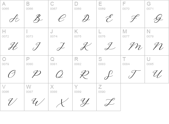 Hello Sarrah uppercase A-Z preview