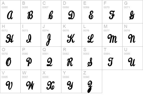 HelloHeyJoe uppercase A-Z preview