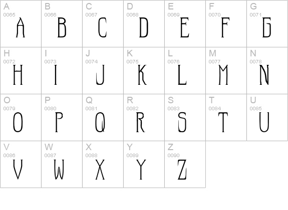 Hellraiser SC uppercase A-Z preview