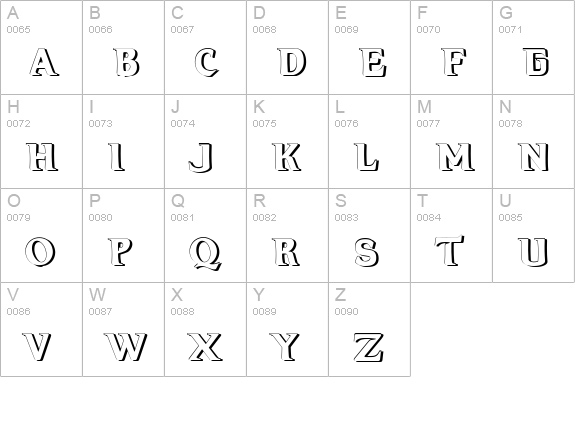 Hellraiser3 Shadow uppercase A-Z preview
