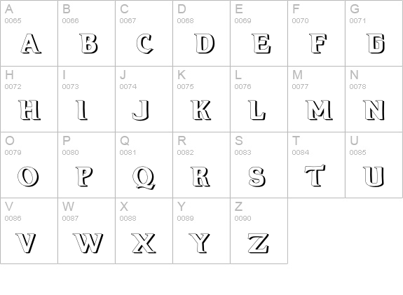 Hellraiser3 Shadow Shadow uppercase A-Z preview