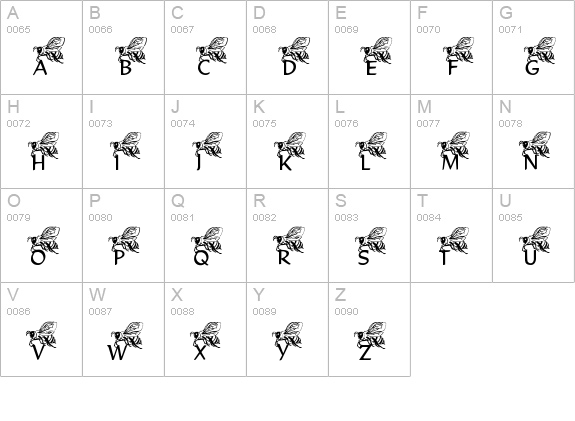 Helpful Hunny Bee uppercase A-Z preview