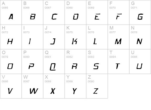 Hemi Head Gaunt uppercase A-Z preview