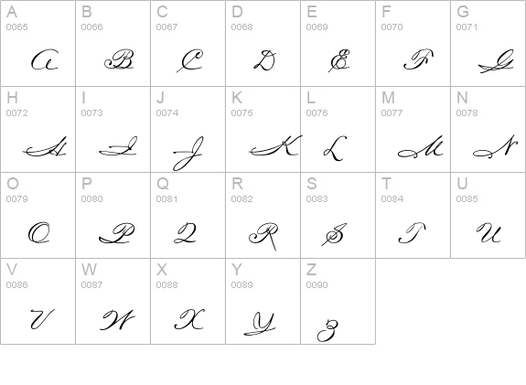 Hemingway uppercase A-Z preview