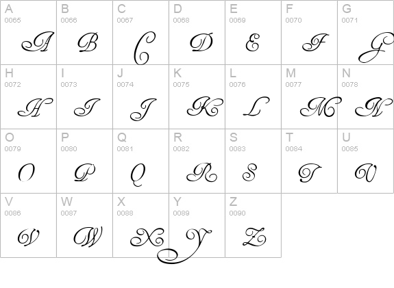 HenryMorganHand uppercase A-Z preview
