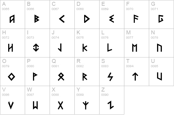 Heorot uppercase A-Z preview