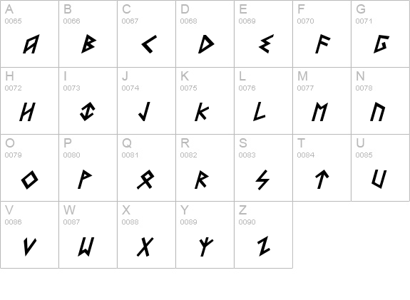 Heorot Italic uppercase A-Z preview