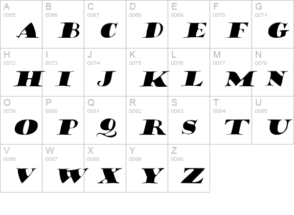 Hermann Italic uppercase A-Z preview