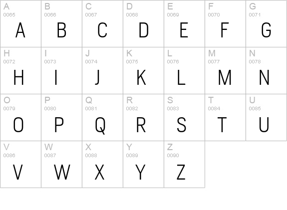 HeronSans Light uppercase A-Z preview