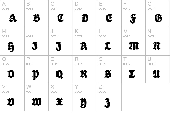 HerzogVonGraf Tall uppercase A-Z preview