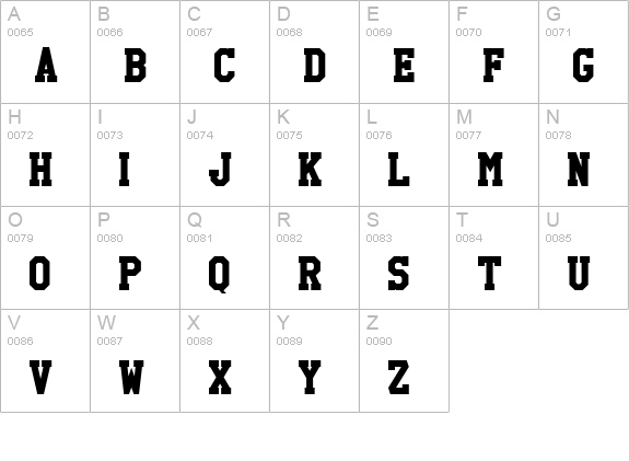High School USA Serif uppercase A-Z preview