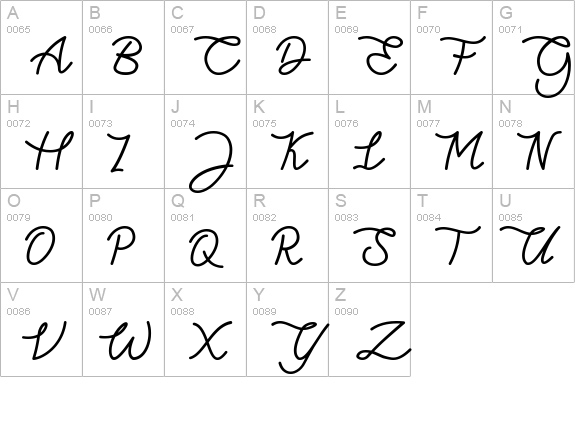 Highday Script uppercase A-Z preview
