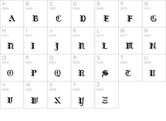 Hilda Sonnenschein uppercase A-Z preview