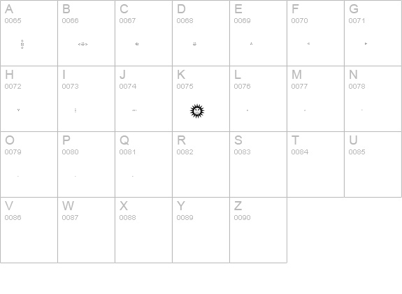 Hilda Sonnenschein Dingbats uppercase A-Z preview