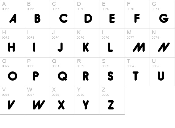 Hiruko Black Alternate uppercase A-Z preview