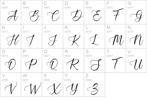Historis Script Font uppercase A-Z preview