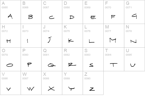 Hobbes uppercase A-Z preview
