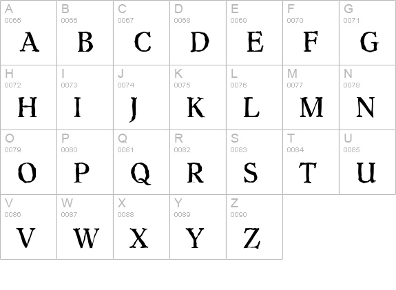 HobokenAntique-Regular uppercase A-Z preview