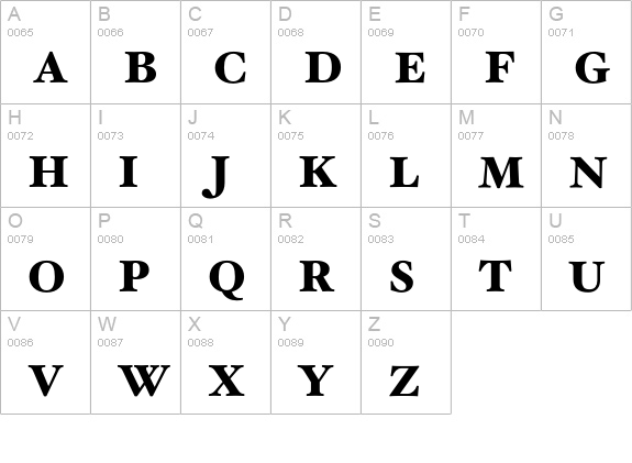 HoeflerText-Black uppercase A-Z preview