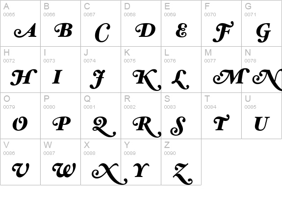 HoeflerText-Black-Italic-Swash uppercase A-Z preview