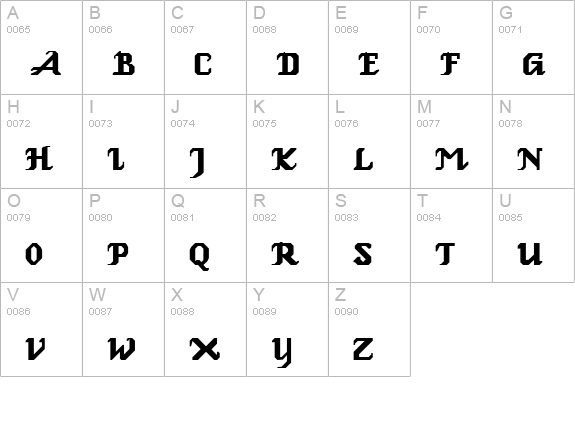 Hohenstaufen uppercase A-Z preview