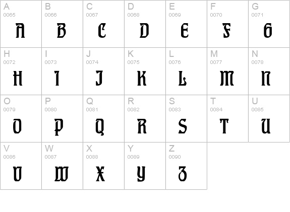 Hohenzollern uppercase A-Z preview