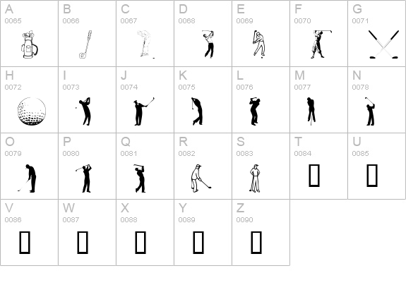 Hole in One uppercase A-Z preview
