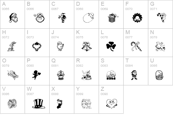 HollieBats uppercase A-Z preview