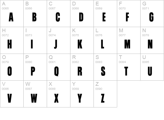 Hombre uppercase A-Z preview