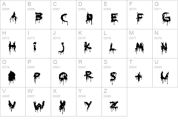 HoMicIDE EFfeCt uppercase A-Z preview