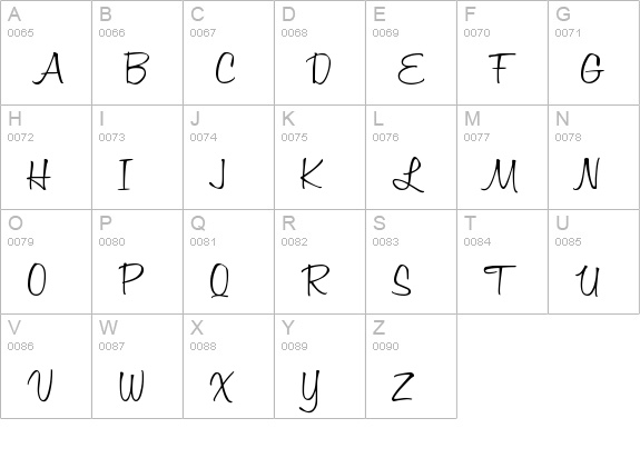 Honey Script Light uppercase A-Z preview