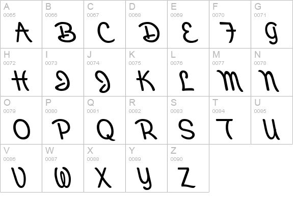 Honeymoon uppercase A-Z preview